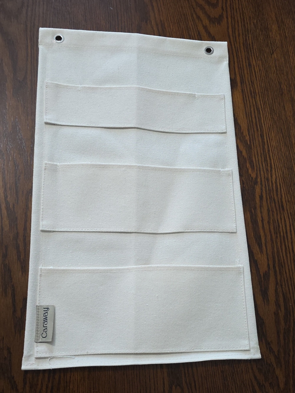Caraway Cream Canvas  Hanging Lid Organizer Pocket Panel